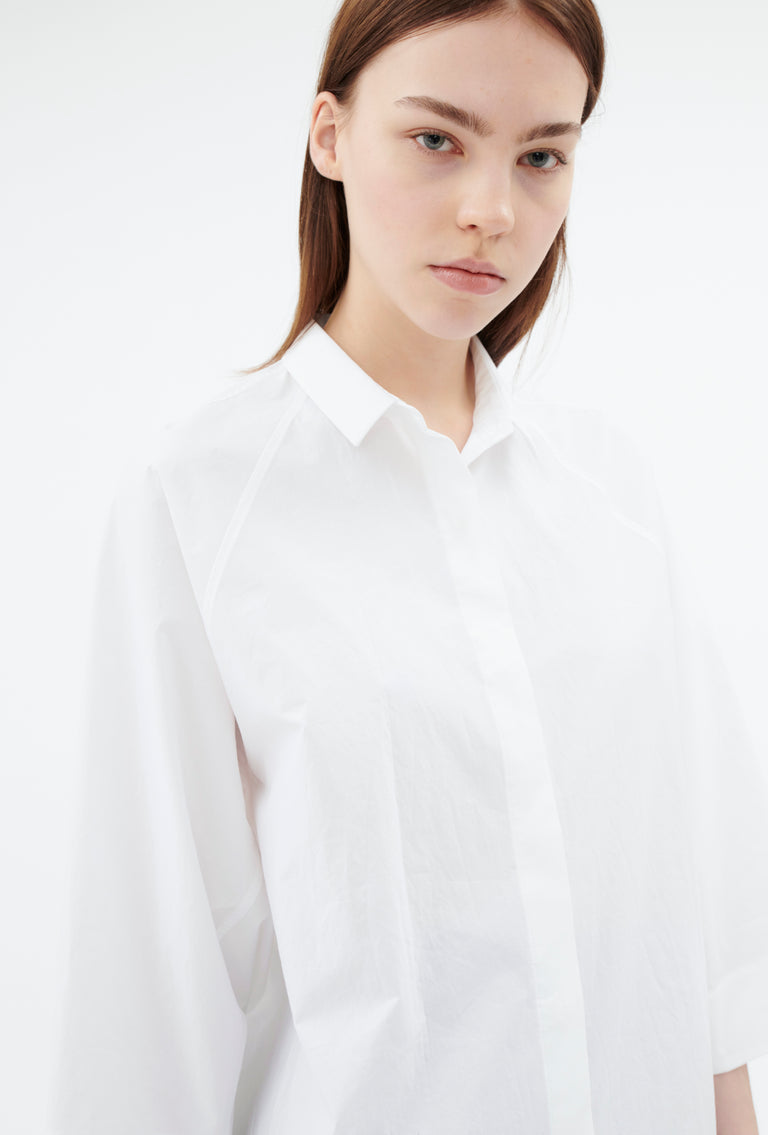 Odeeh Cotton Popeline Bluse, White Hotsell