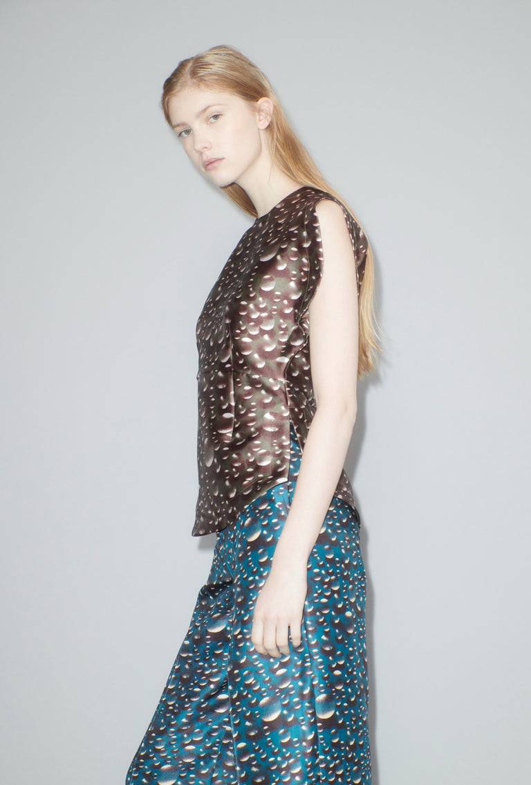 Odeeh Glass Bubbles Top, Aubergine im Angebot