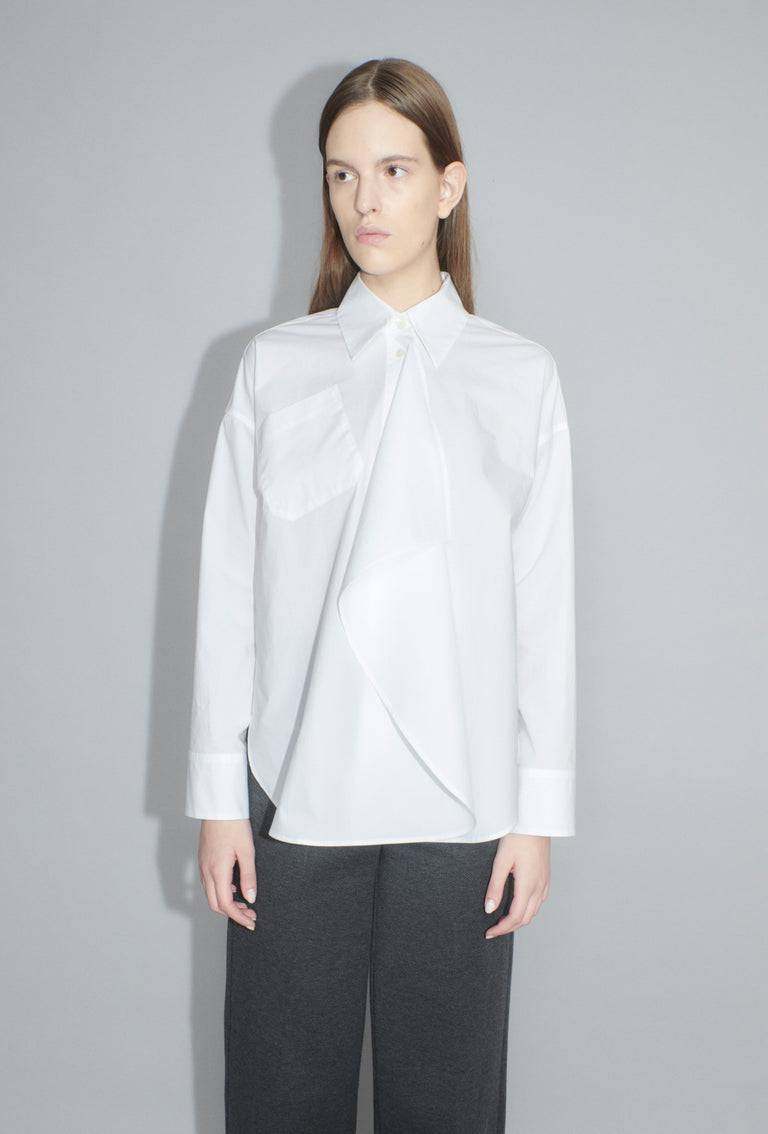 Odeeh Crushed Popeline Bluse, White Online Outlet