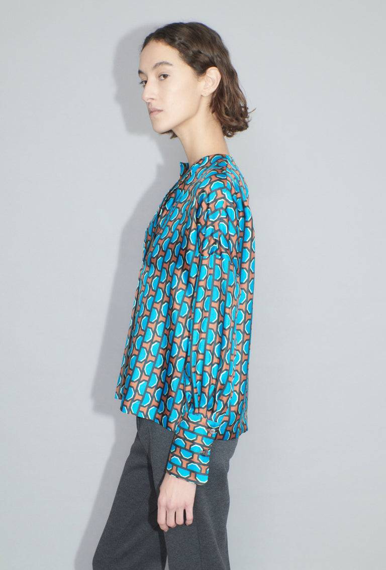 Odeeh Fancy Grid Bluse, Burnt Orange Günstiger Verkauf
