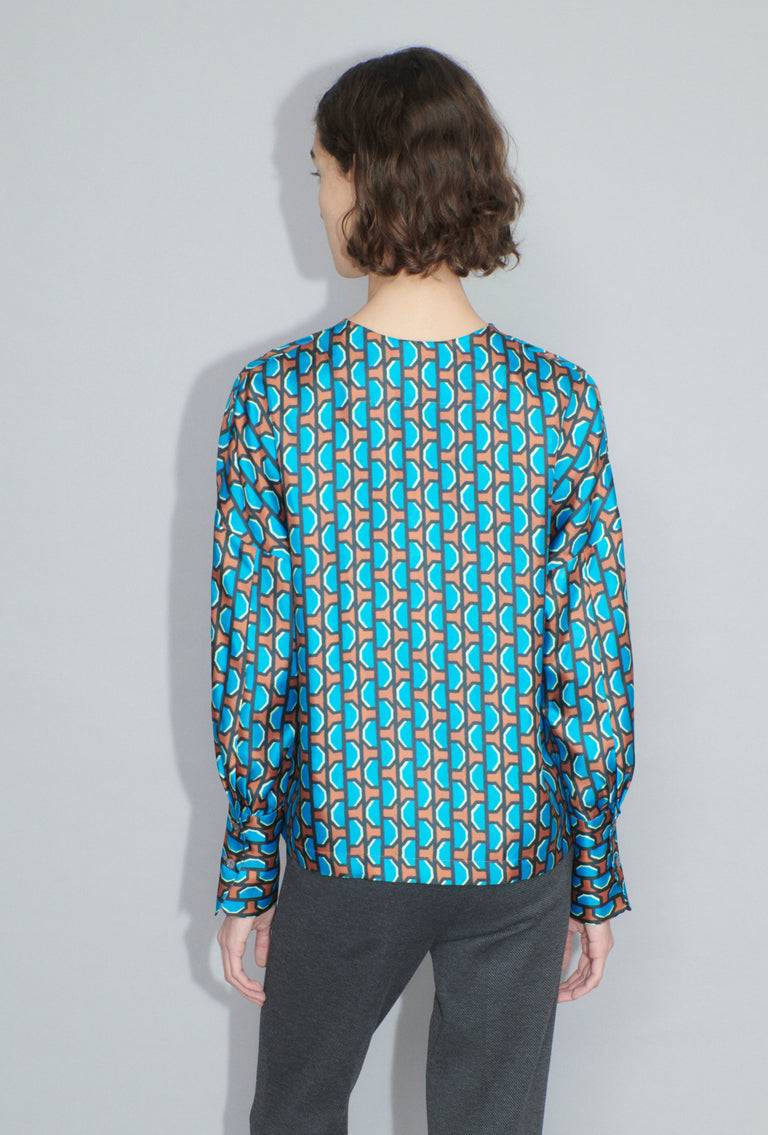 Odeeh Fancy Grid Bluse, Burnt Orange Günstiger Verkauf