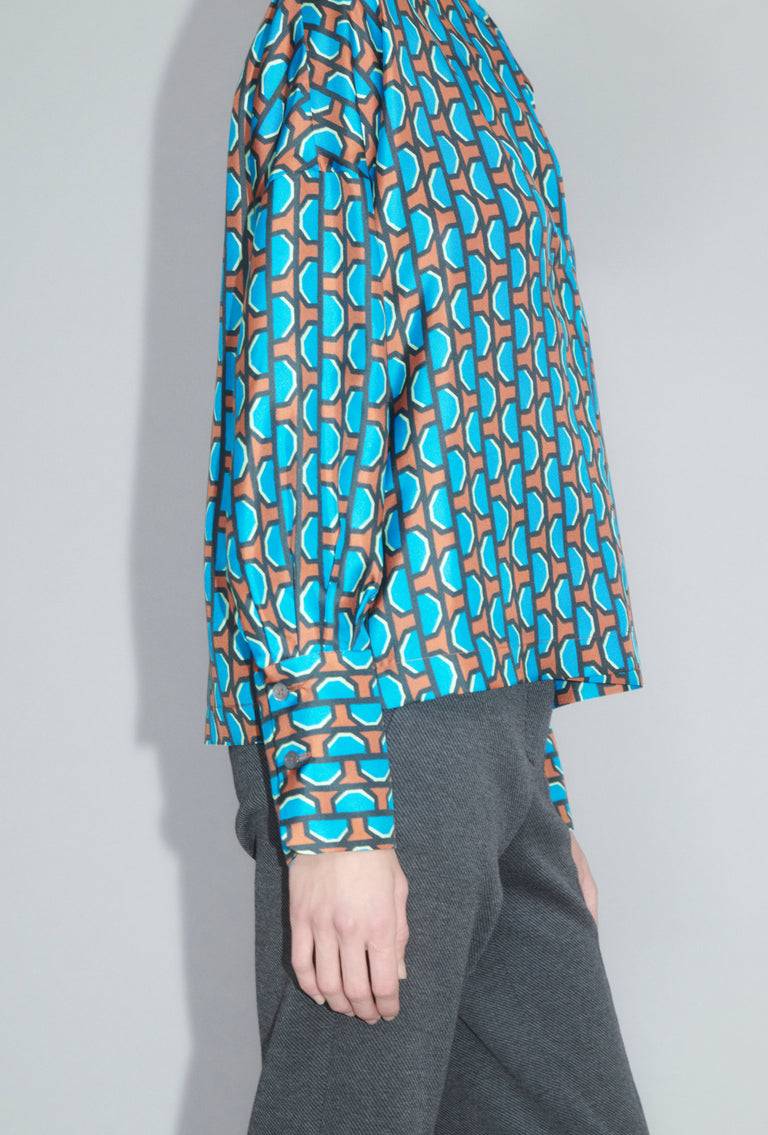 Odeeh Fancy Grid Bluse, Burnt Orange Günstiger Verkauf