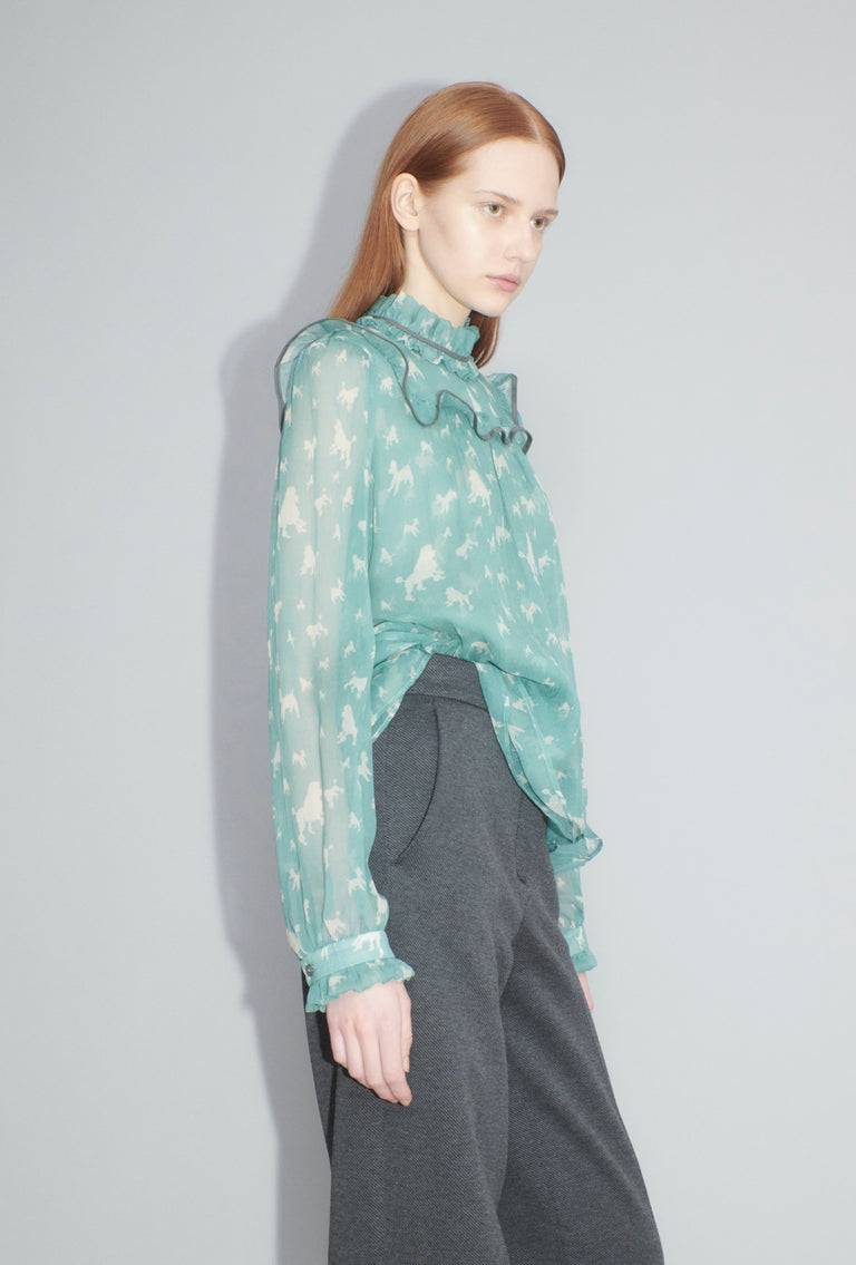 Odeeh Mini Poodles Bluse, Sea Green Fabrikverkauf