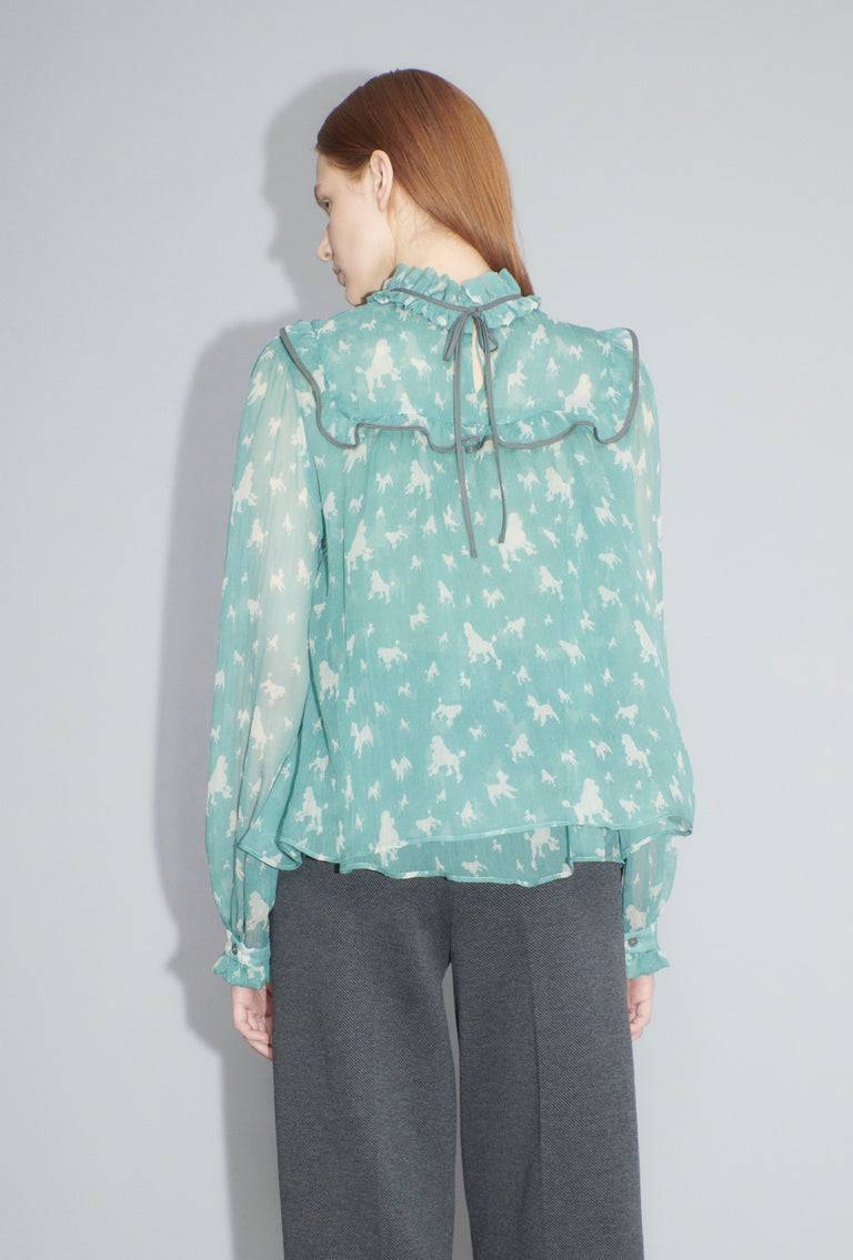Odeeh Mini Poodles Bluse, Sea Green Fabrikverkauf