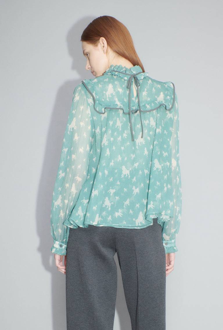 Odeeh Mini Poodles Bluse, Sea Green Fabrikverkauf