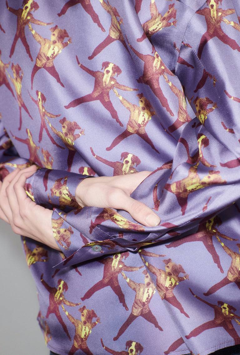 Odeeh Dancing Dogs Bluse, Lavender Outlet