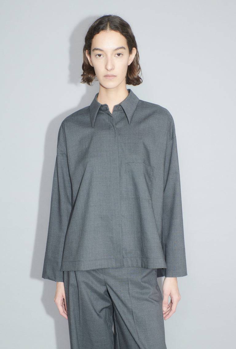 Odeeh Super Light Wool Bluse, Charcoal Hotsell