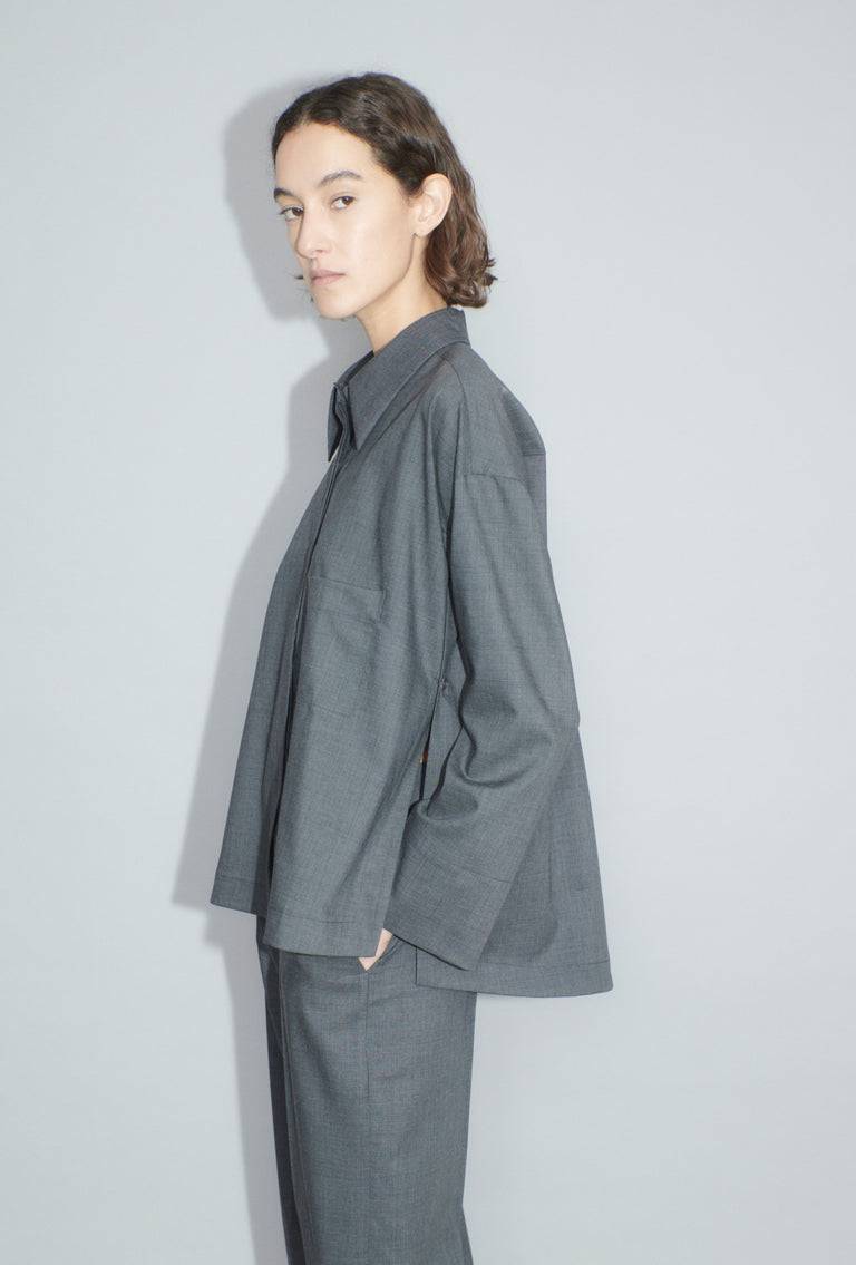 Odeeh Super Light Wool Bluse, Charcoal Hotsell