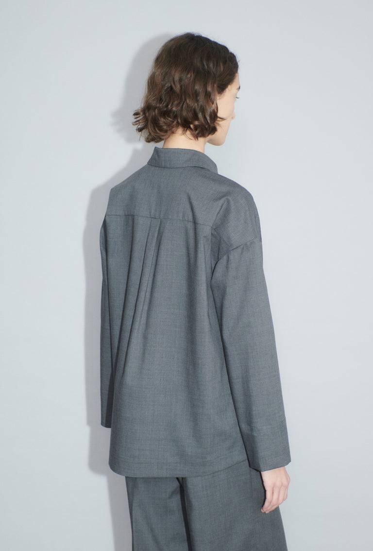 Odeeh Super Light Wool Bluse, Charcoal Hotsell