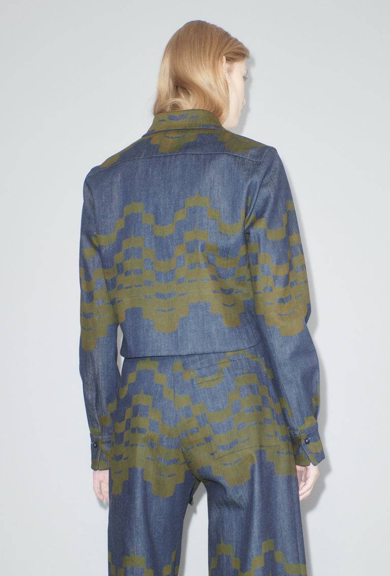 Odeeh Pigment Print Bluse, Dark Moss im Angebot