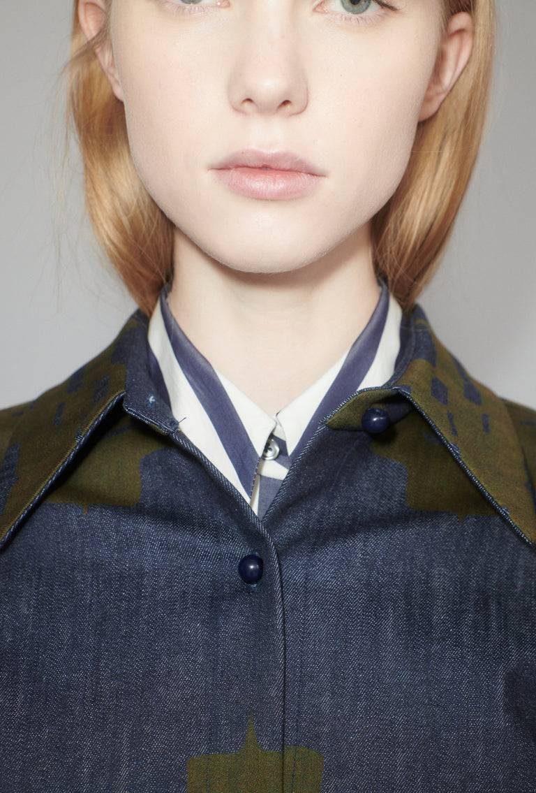 Odeeh Pigment Print Bluse, Dark Moss im Angebot