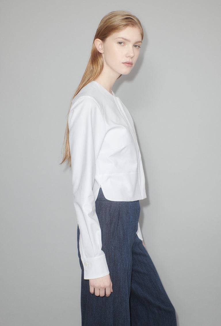 Odeeh Cotton Piquè Bluse, White Meist gekauft