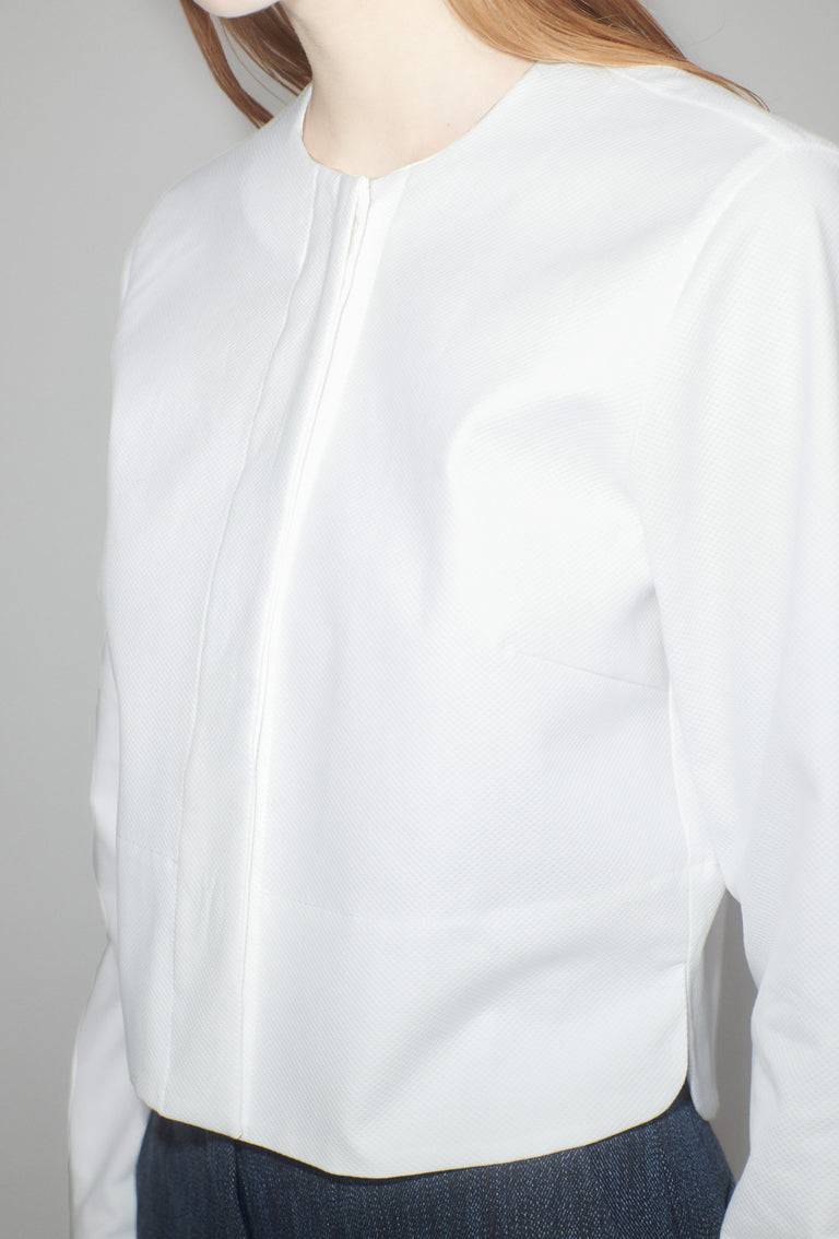 Odeeh Cotton Piquè Bluse, White Meist gekauft