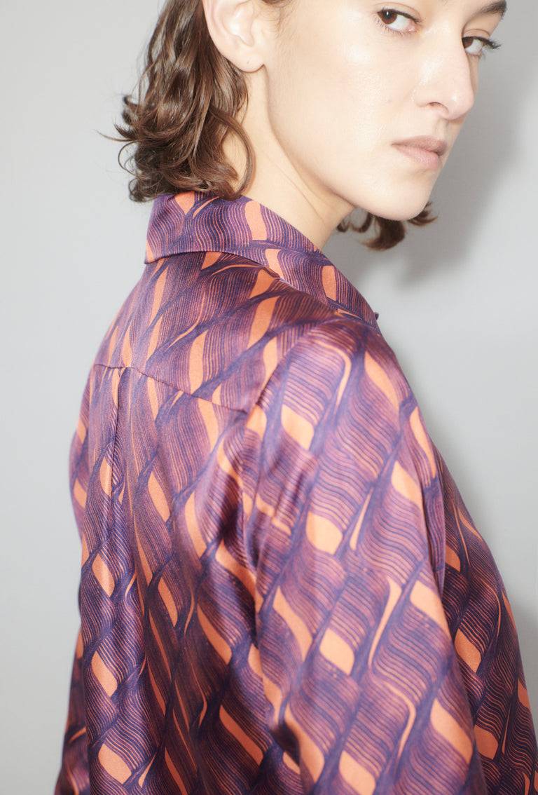 Odeeh Brush Waves Bluse, Flamingo Verkauf