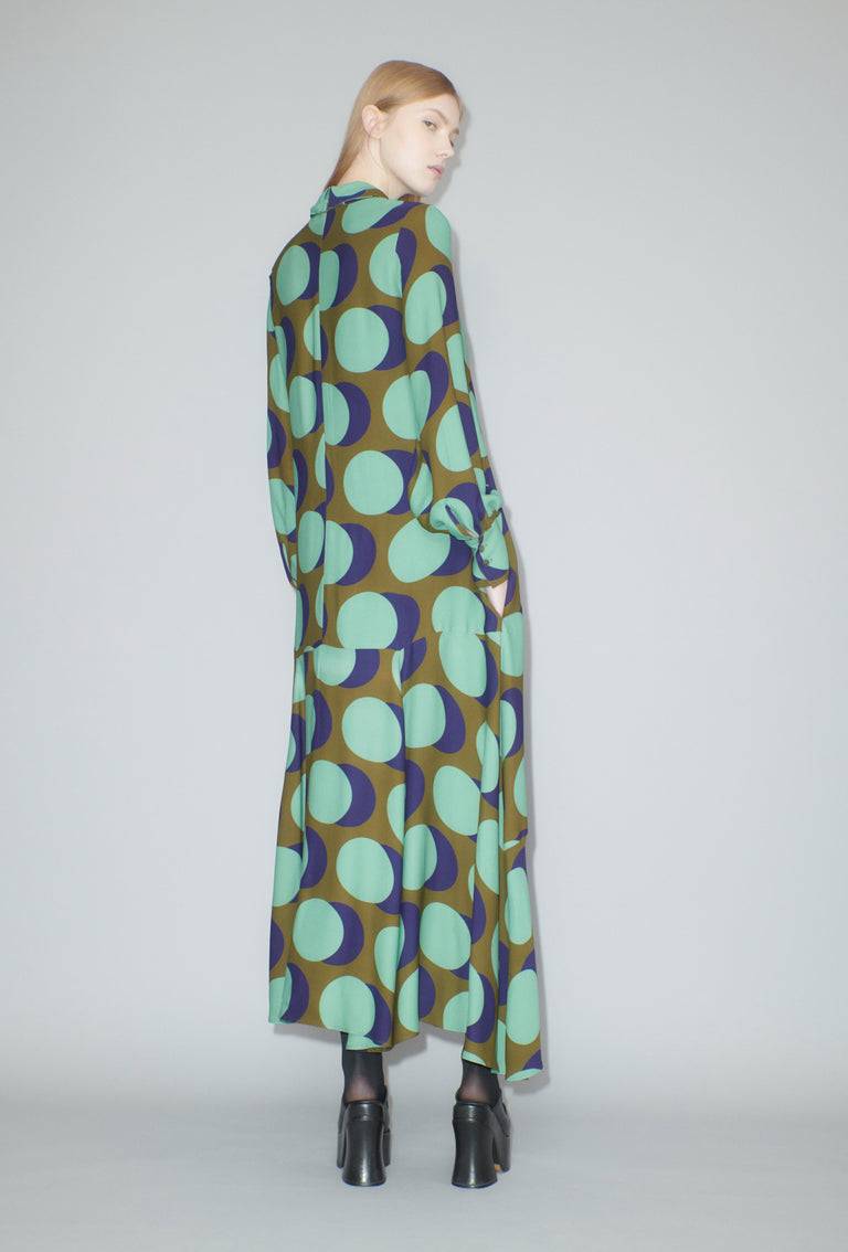 Odeeh Big Double Dot Kleid, Moss Fabrikverkauf