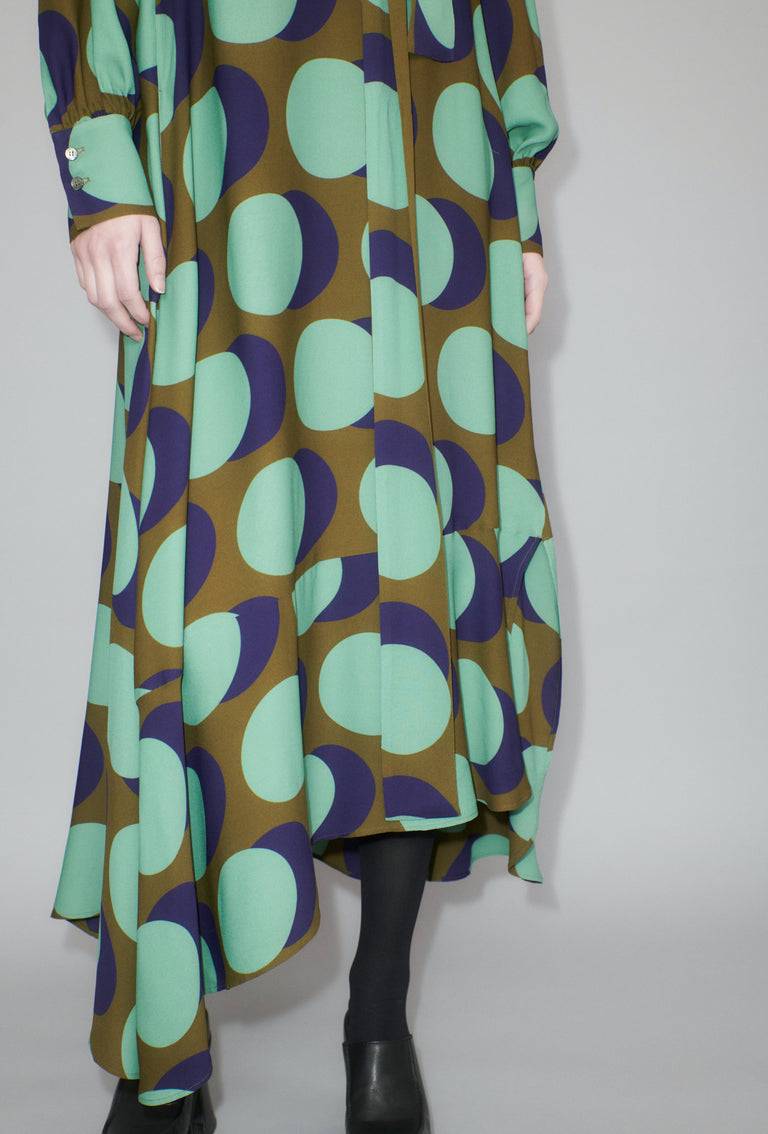 Odeeh Big Double Dot Kleid, Moss Fabrikverkauf
