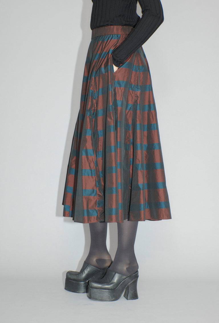 Odeeh Striped Taffeta Rock, Burgundy Verkauf