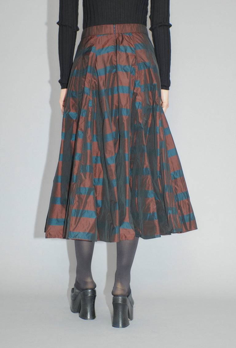 Odeeh Striped Taffeta Rock, Burgundy Verkauf