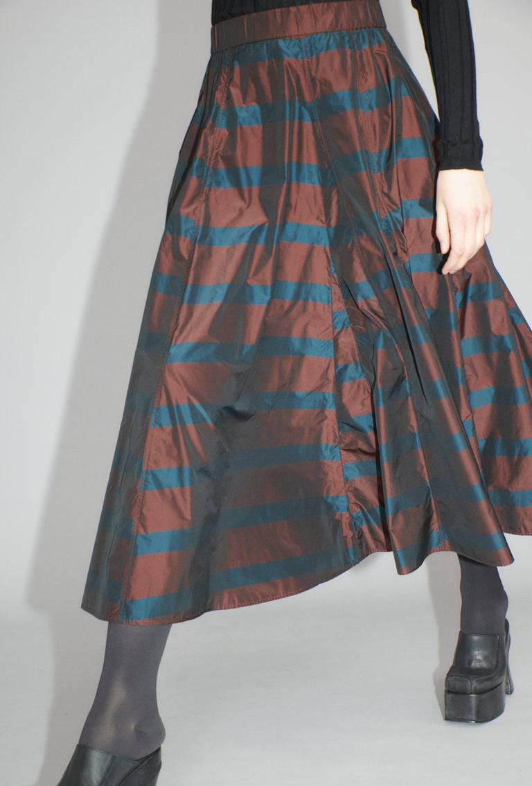 Odeeh Striped Taffeta Rock, Burgundy Verkauf