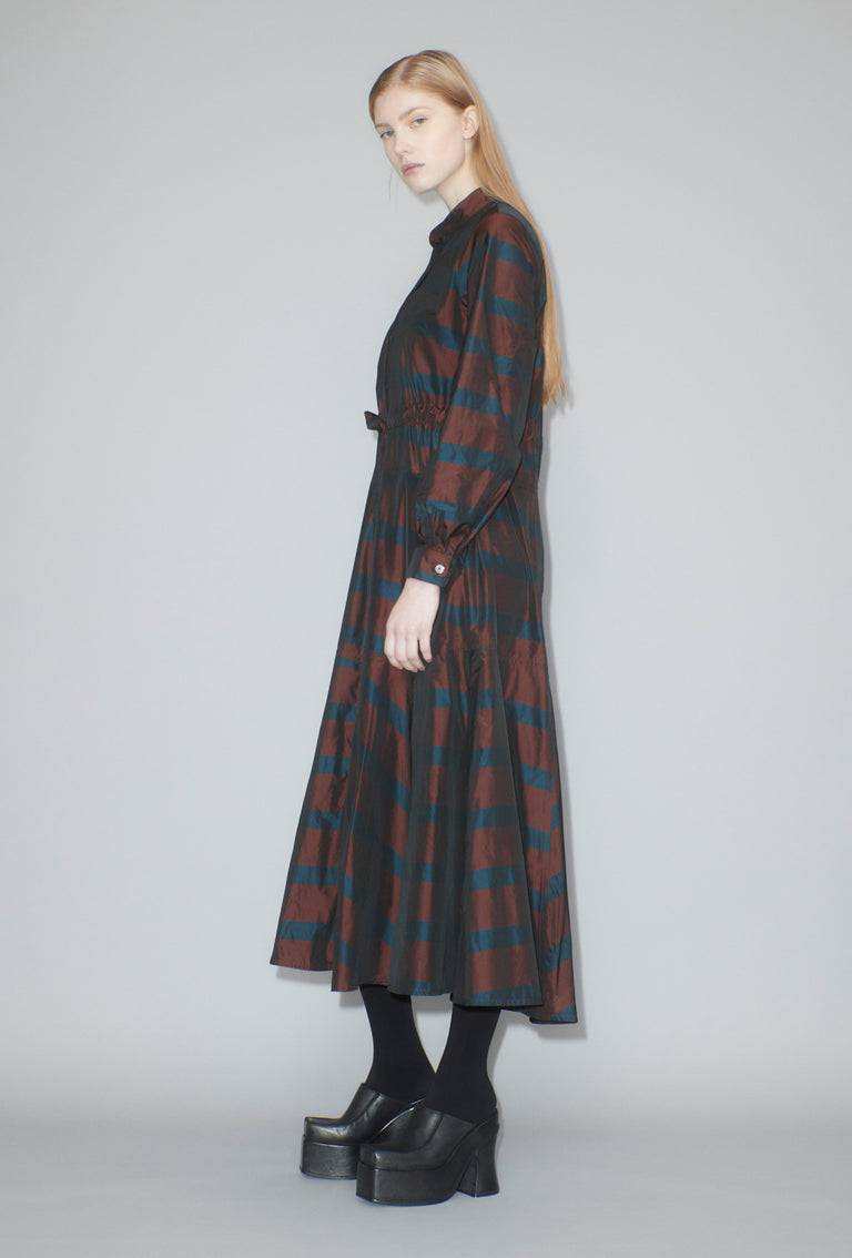 Odeeh Striped Taffeta Kleid, Burgundy Angebote