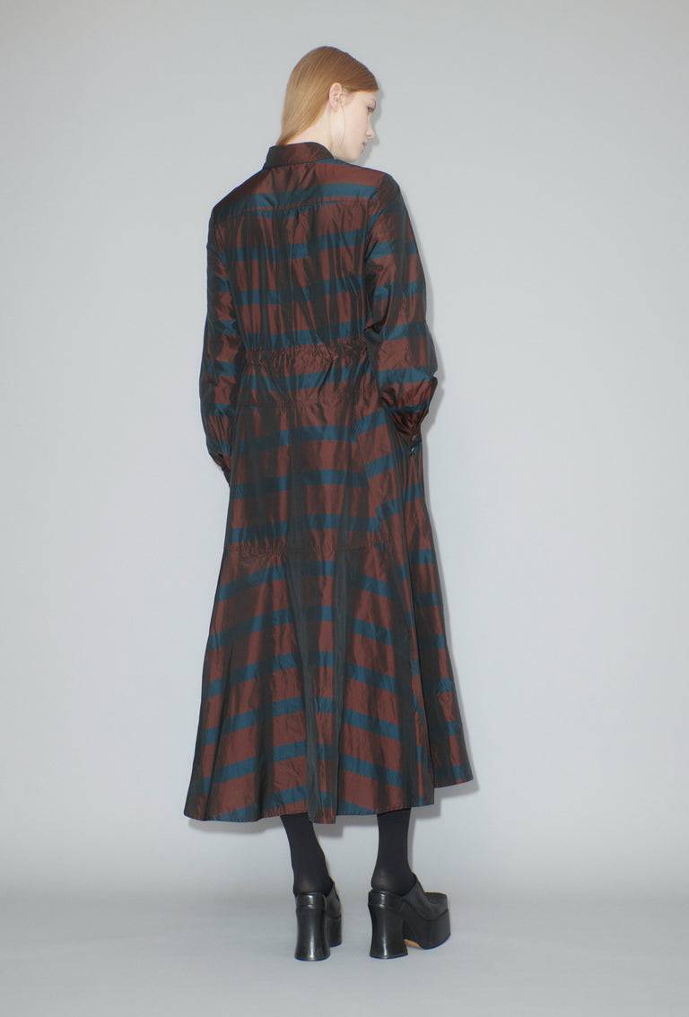 Odeeh Striped Taffeta Kleid, Burgundy Angebote