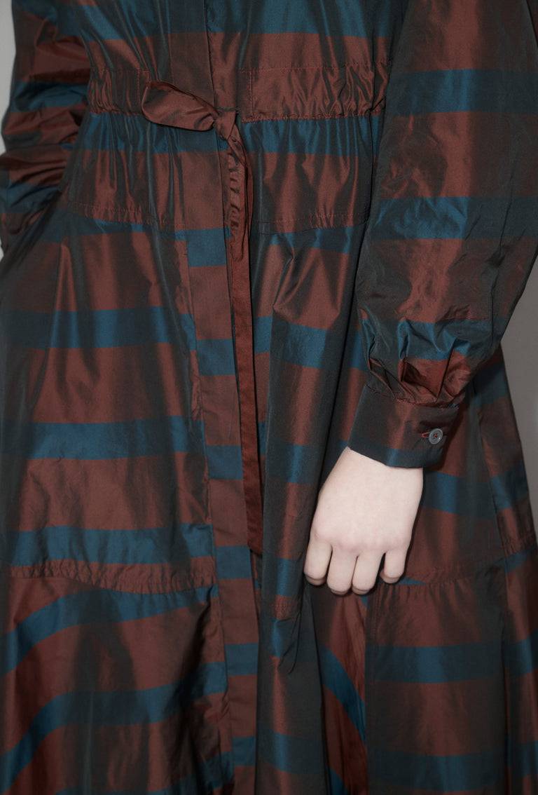 Odeeh Striped Taffeta Kleid, Burgundy Angebote