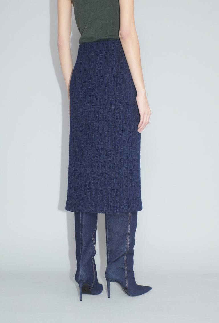 Odeeh Stretch Cloqué Rock, Indigo Günstiger Verkauf