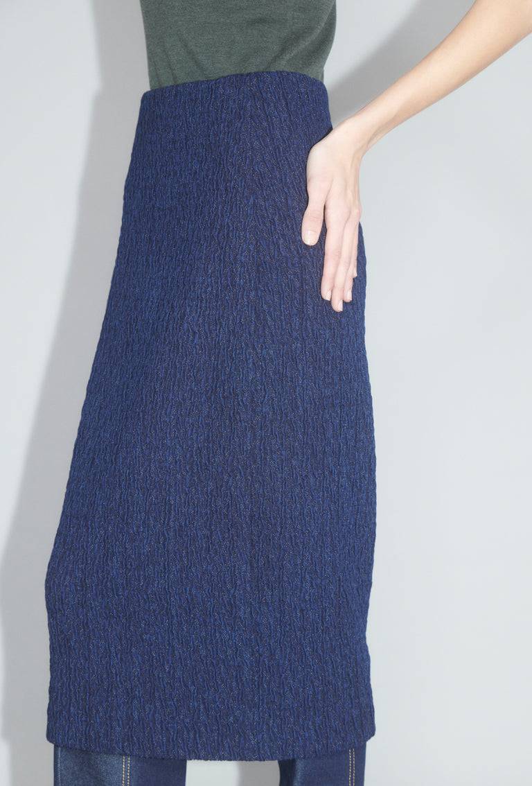 Odeeh Stretch Cloqué Rock, Indigo Günstiger Verkauf
