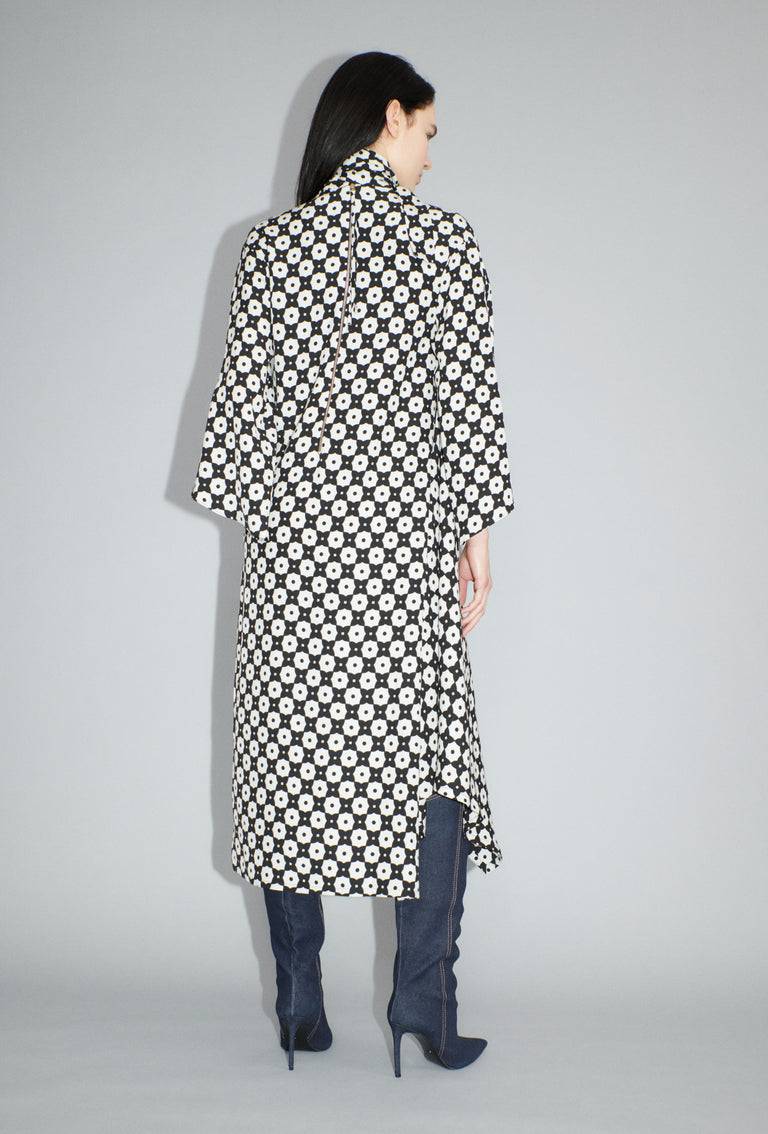 Odeeh Geometric Flowers Kleid, Black White Angebote