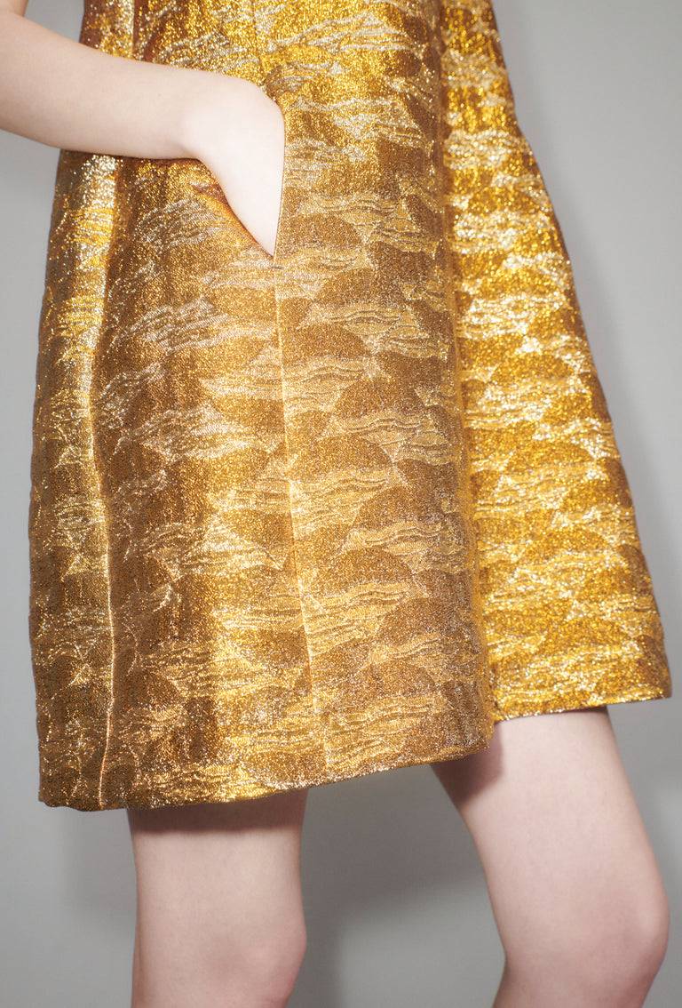 Odeeh Golden Flood Kleid, Gold Schlussverkauf