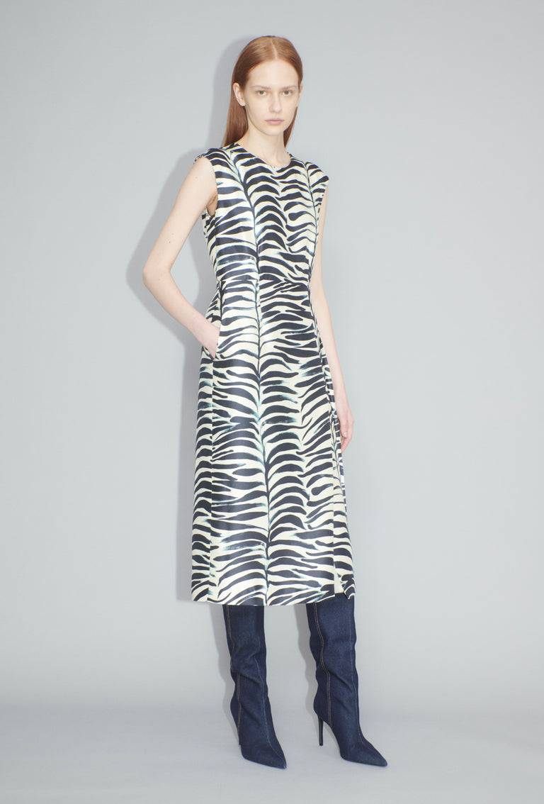 Odeeh Big Op-Art Tree Kleid, Black White Meist gekauft