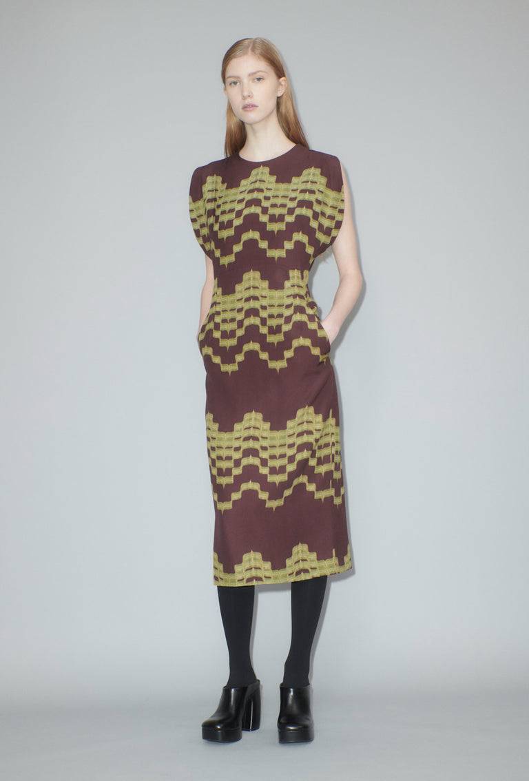 Odeeh Double Printed Degradè Kleid, Goldolive Verkauf
