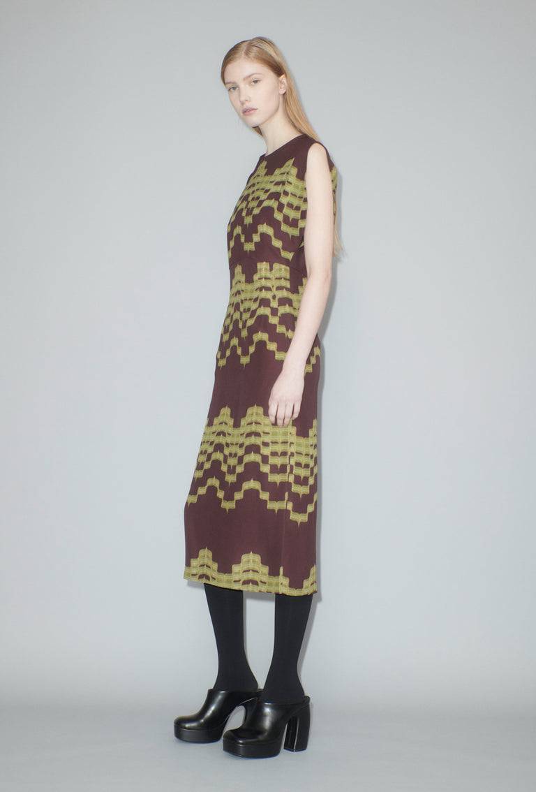 Odeeh Double Printed Degradè Kleid, Goldolive Verkauf