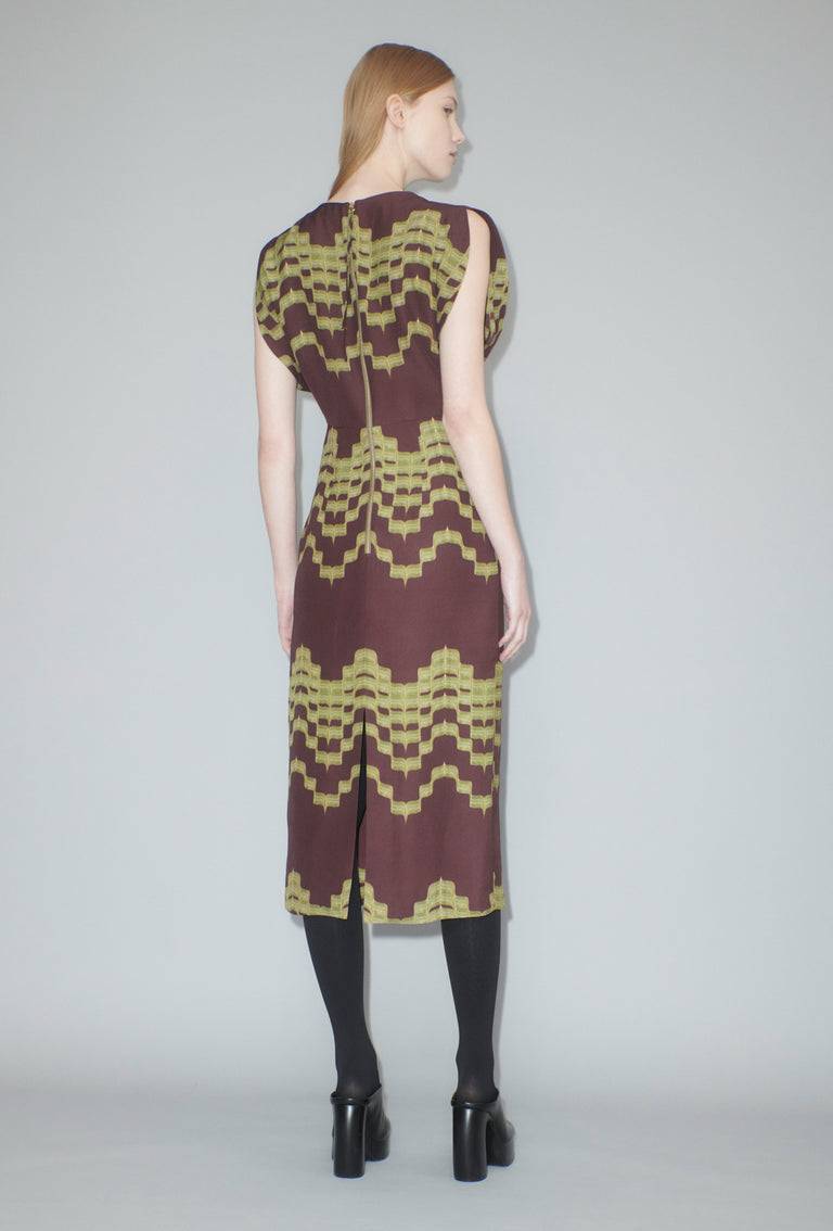 Odeeh Double Printed Degradè Kleid, Goldolive Verkauf
