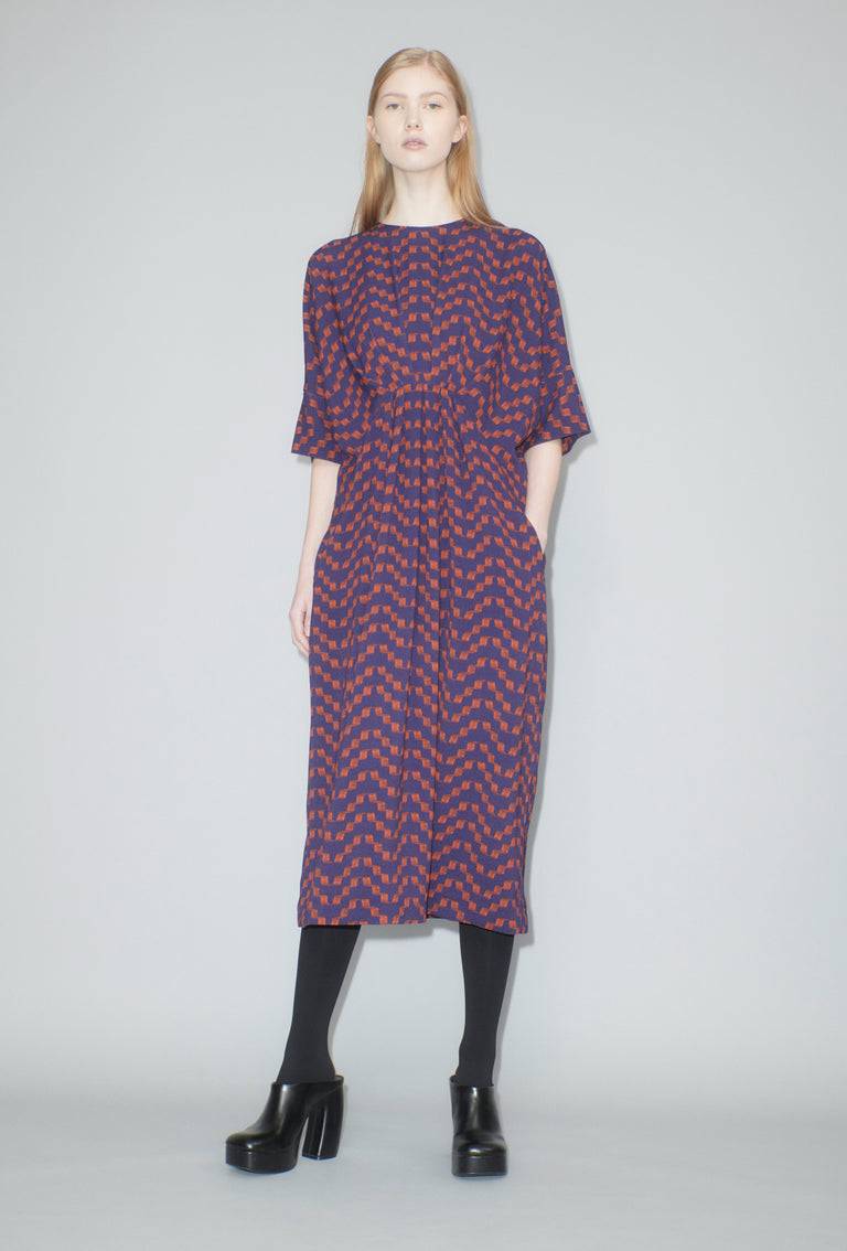 Odeeh Painted Zig Zag Kleid, Lava Angebote
