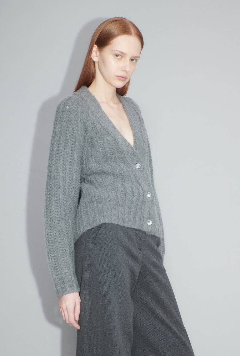 Odeeh Cashair Cardigan, Heather Grey Meist gekauft