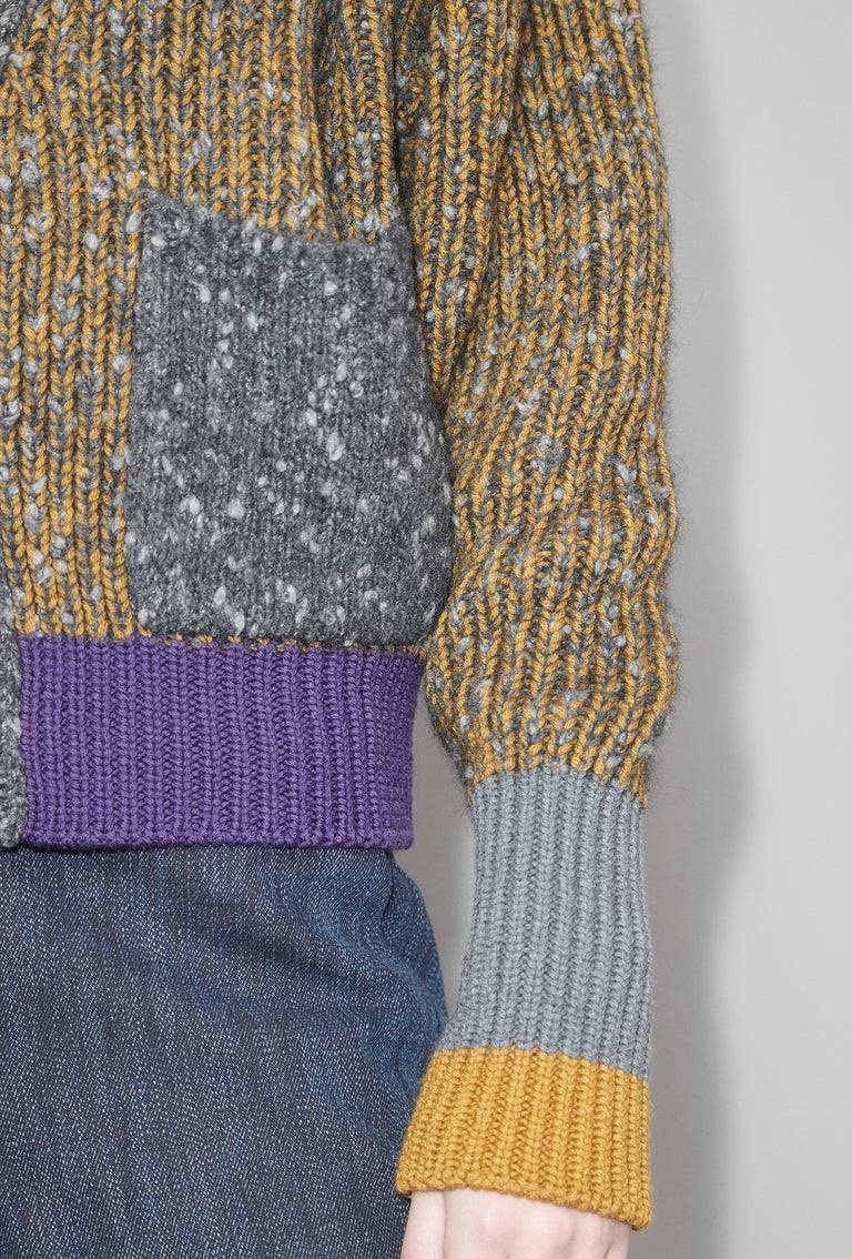Odeeh Slub Tweed Cardigan, Olive Brown Outlet
