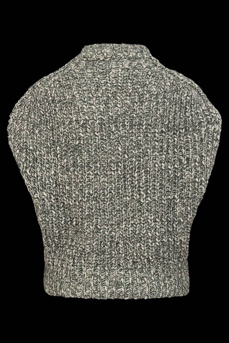 Odeeh Marbled Alpaca Wool Pullunder, Verdigris Verkauf
