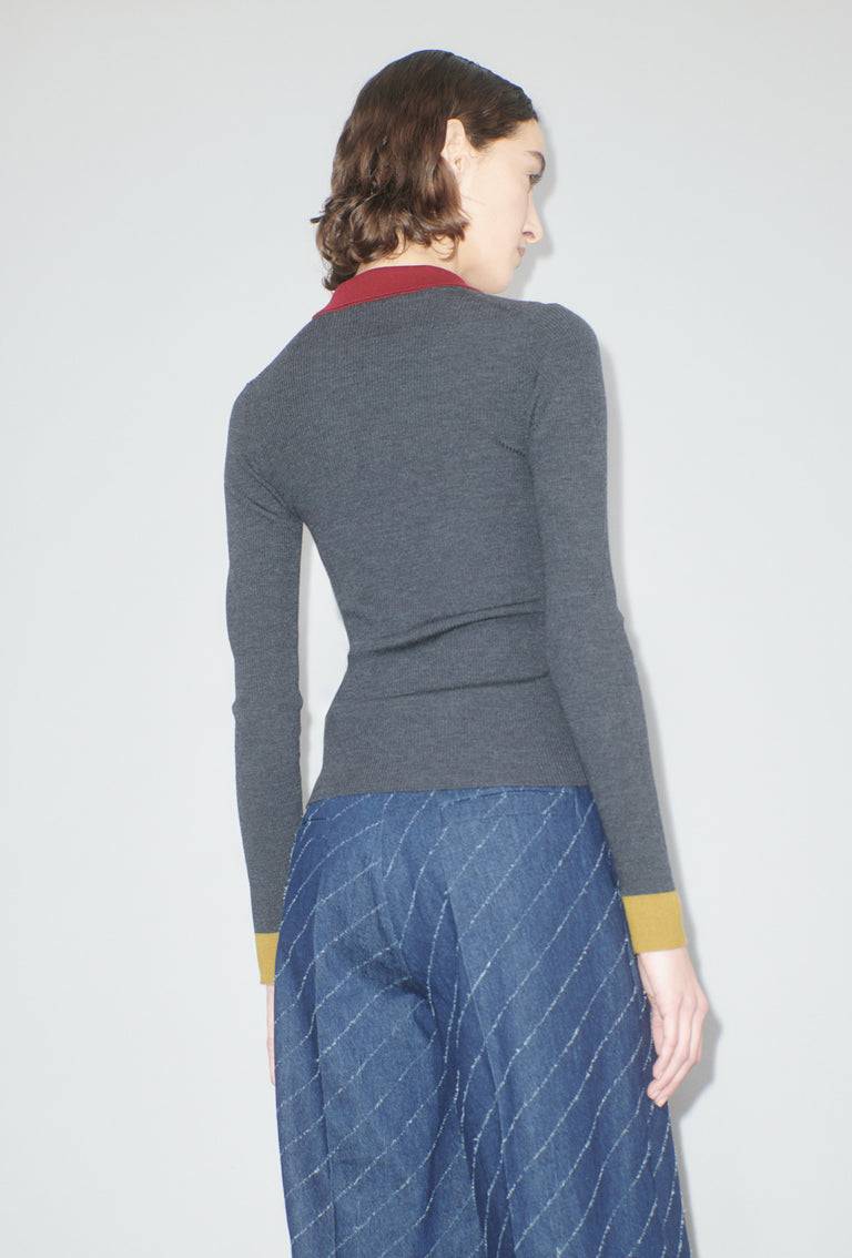 Odeeh Stretch Merino Cardigan, Charcoal Schlussverkauf