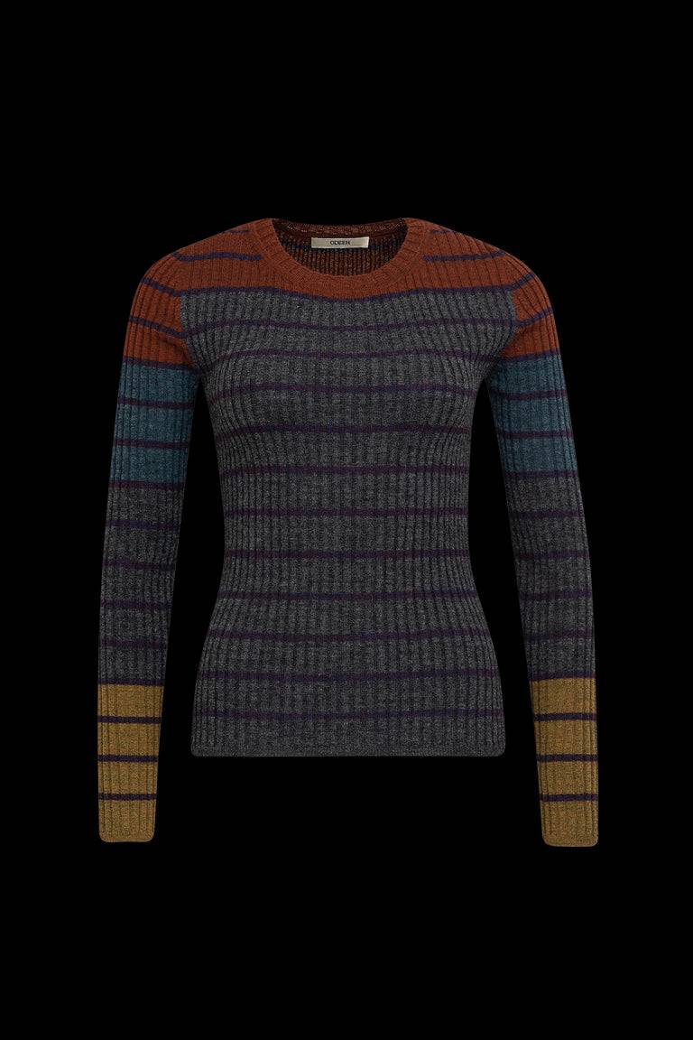 Odeeh Placed Stripe Pullover, Shadow Fabrikverkauf