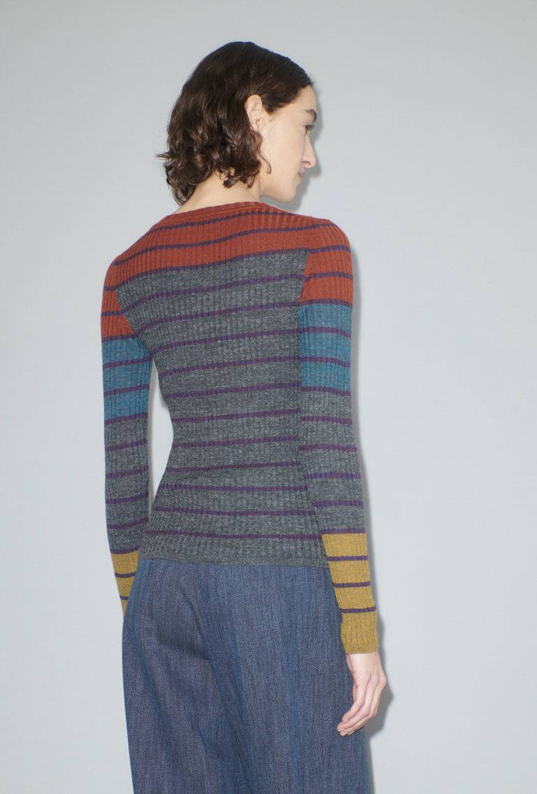 Odeeh Placed Stripe Pullover, Shadow Fabrikverkauf