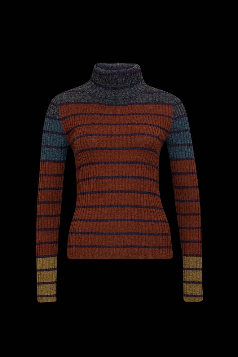 Odeeh Placed Stripe Pullover, Dark Copper Meist gekauft