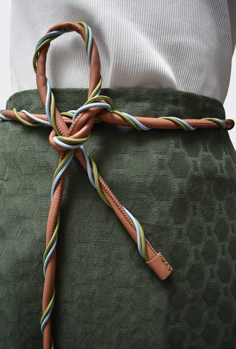 Odeeh Rope Belt Calf Skin Gürtel, Caramel Outlet