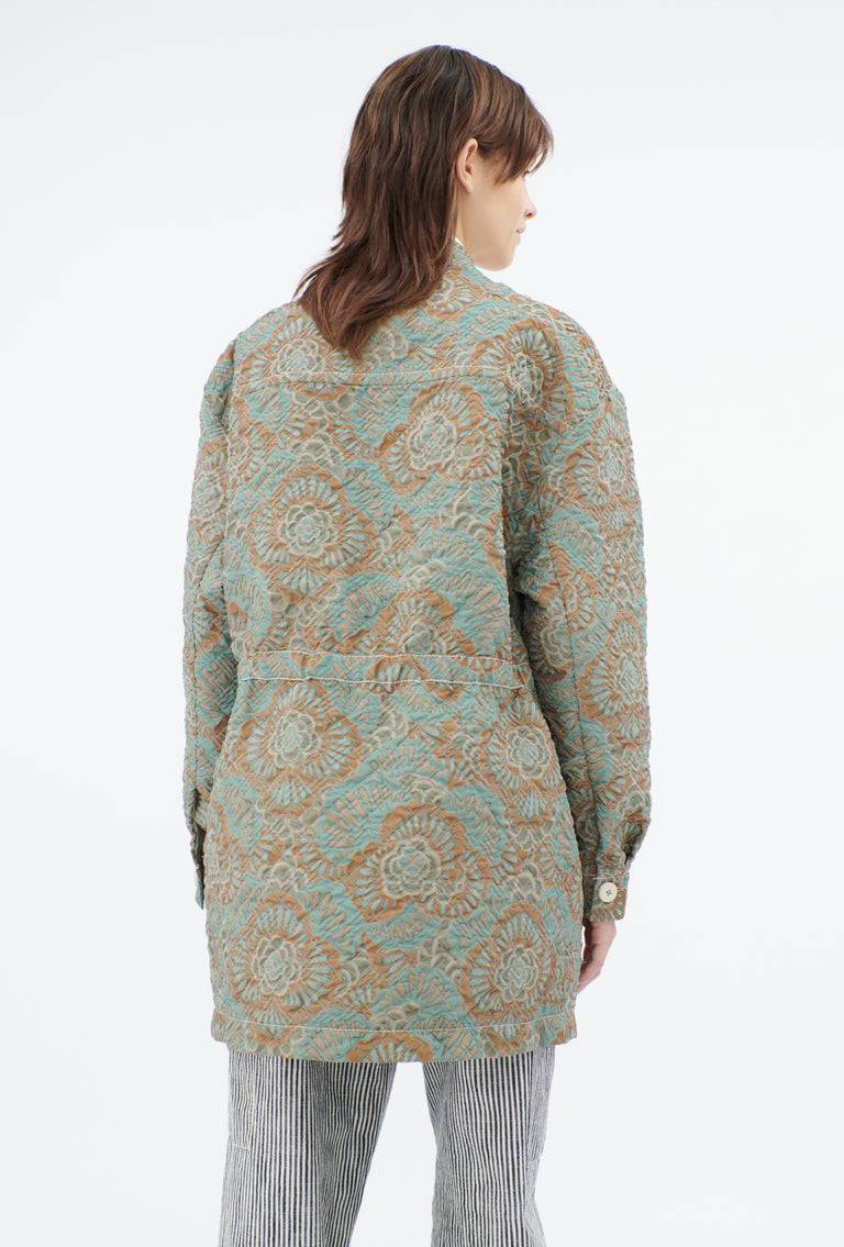Odeeh Flower Camouflage Matelassé Jacke, Sea Green Günstiger Verkauf