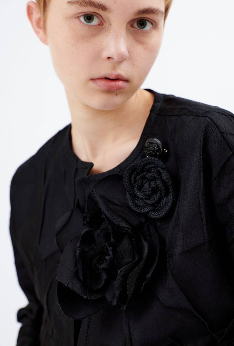 Odeeh Crinkled Duchesse Jacke, Jet Black Meist gekauft