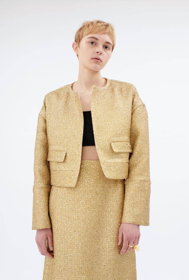 Odeeh Gold Brocade Jacke, Gold Angebote