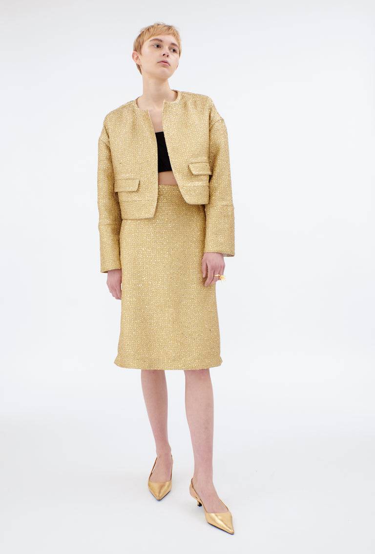 Odeeh Gold Brocade Jacke, Gold Angebote