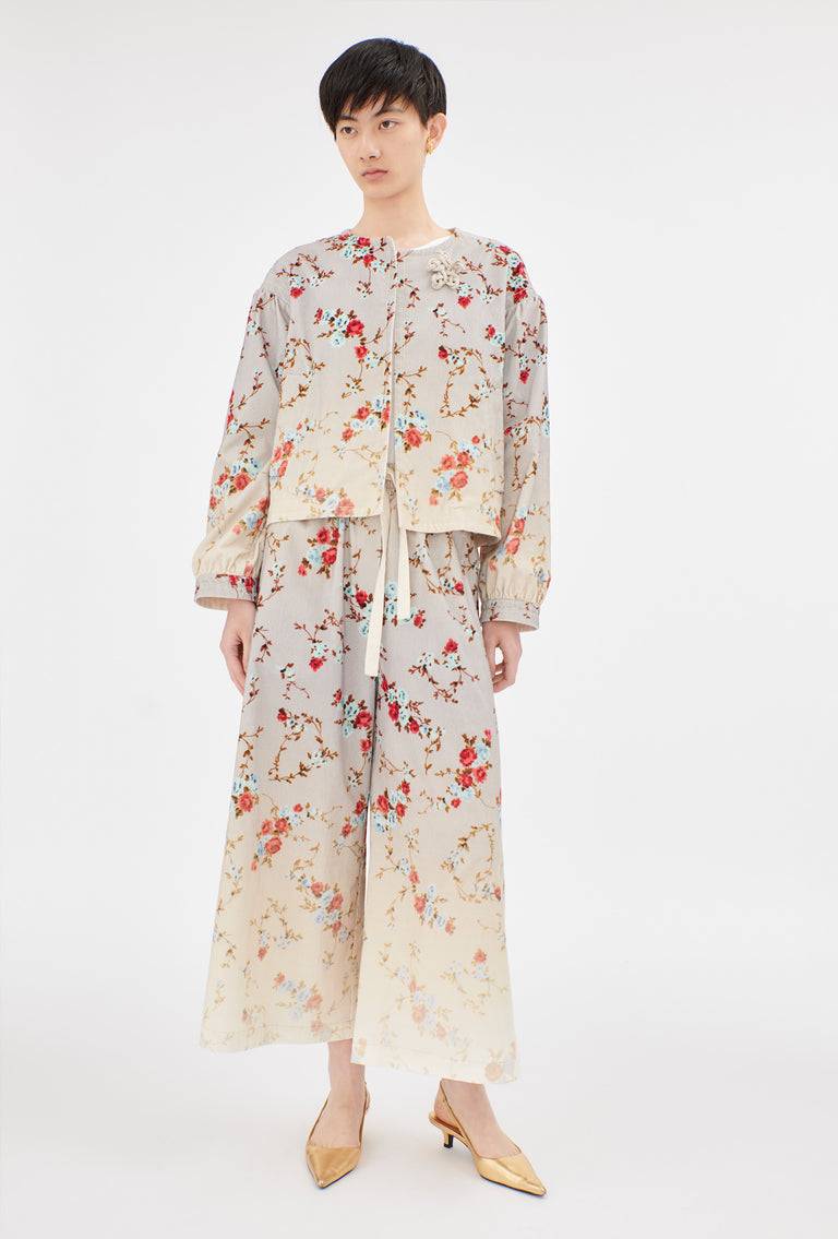 Odeeh "Mini Bouquets / Stamped Corduroy Degradé Jacke, Acqua Hotsell