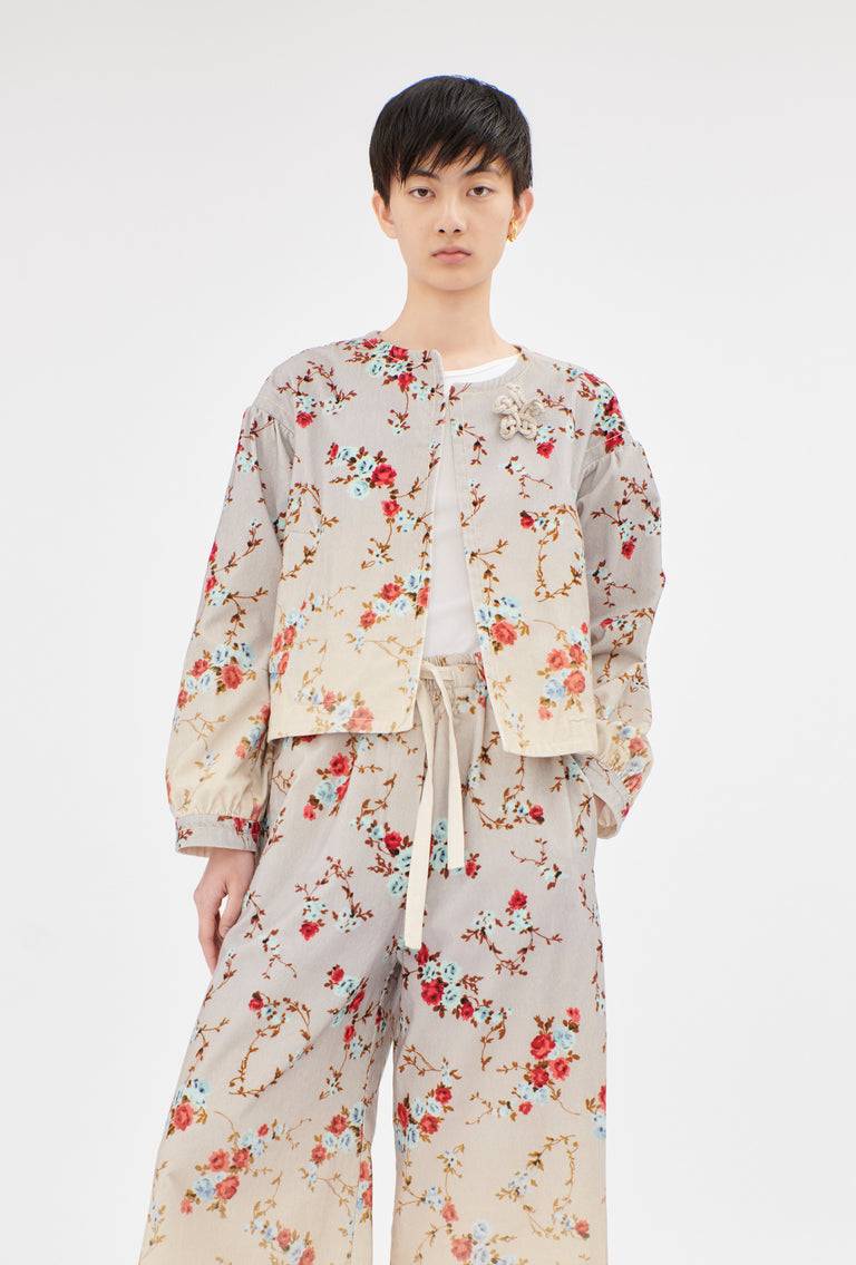Odeeh "Mini Bouquets / Stamped Corduroy Degradé Jacke, Acqua Hotsell