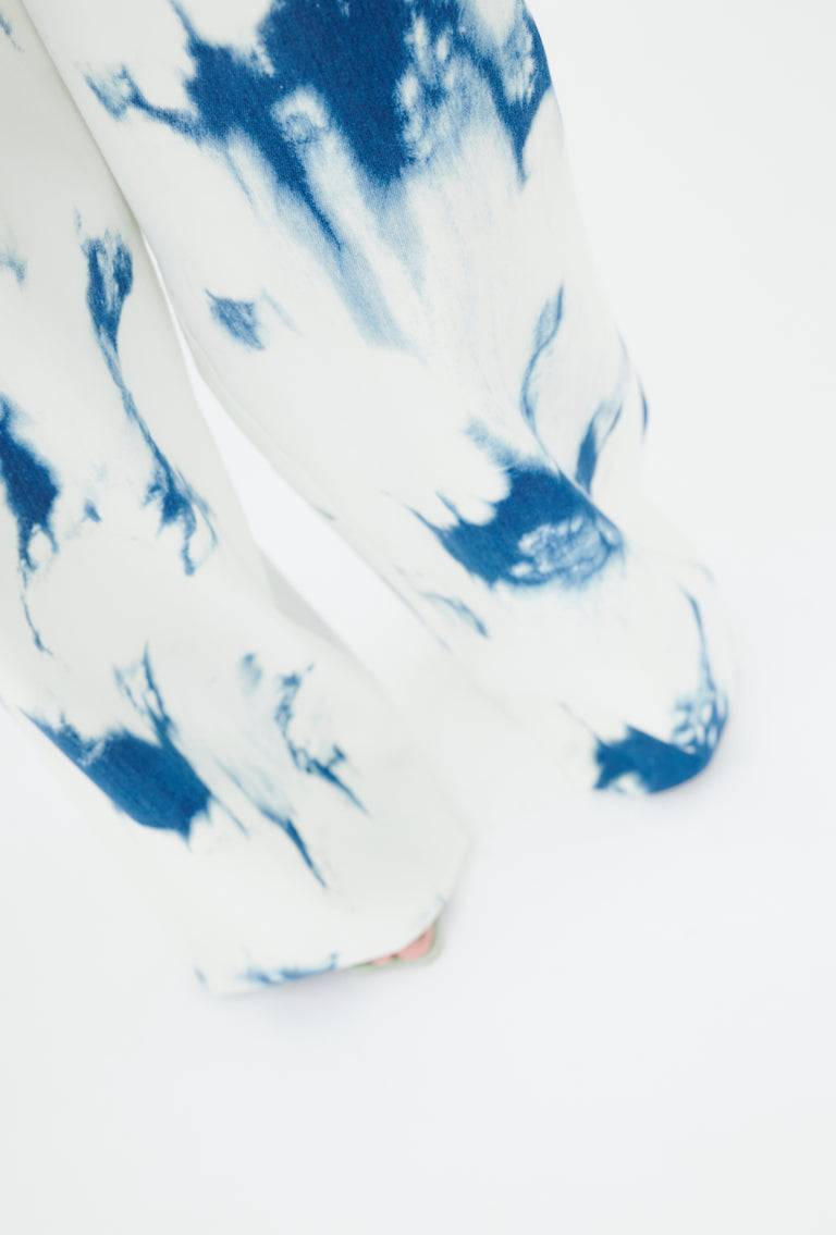 Odeeh Tie Dye Denim "Made in Italy" Hose, Blue White Schlussverkauf